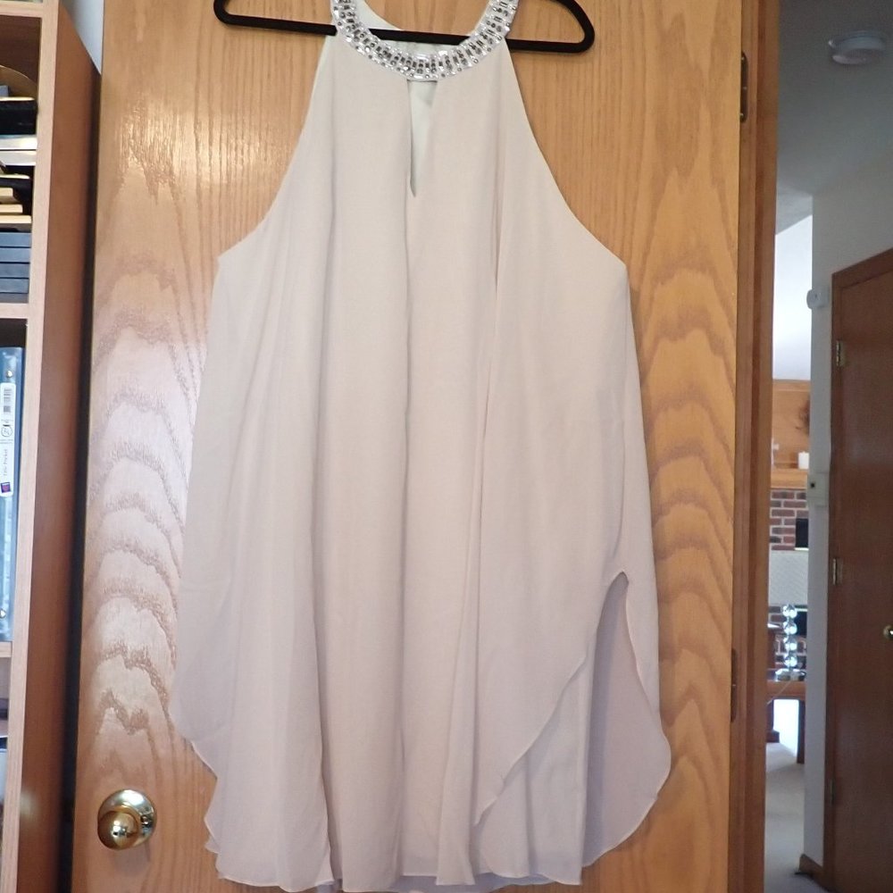 COPY - Champagne colored Cocktail dress Halter style top  Never worn